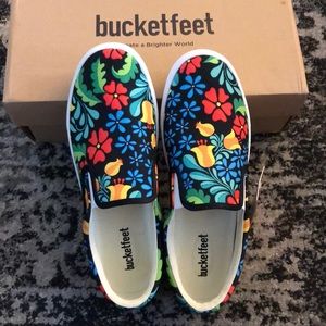 Bucket Feet canvas slip ons Floral